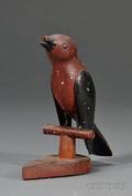 Folk Carved and Painted Scarlet Tanager Bird Figure