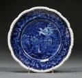 Historical Blue Transferdecorated Staffordshire Pottery Plate