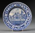 Blue Transferware Insane Hospital Boston