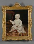Joseph Whiting Stock American 18151855 Portrait of a Baby Boy with His Rattle Riding Whip and Ball