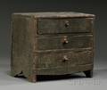 Miniature Greenpainted Pine Threedrawer Bureau