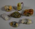 Seven Chinese Carved Jade Pendants and Figures