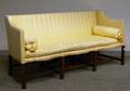 Country Hepplewhite Upholstered Mahogany Sofa with Serpentine Seat Apron