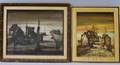 Hugo Casar German b 1911 Lot of Two Landscape Views Village