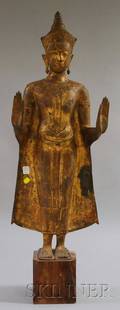 Thai Standing Bronze Buddha