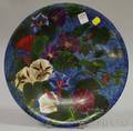 Handpainted Floraldecorated Earthenware Plaque
