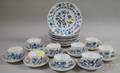 Twentysix Pieces of Meissen Blue Onion and Floral Patterns Porcelain Tableware