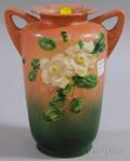 Roseville Pottery White Rose Vase