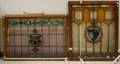 Two Armorial Pattern Leaded Glass Architectural Windows