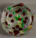 St Louis Faceted Cherries Art Glass Paperweight