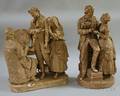 Two John Rogers Painted Plaster Figural Groups
