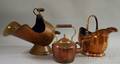 Two Copper Coal Scuttles and a Hot Water Kettle