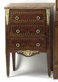 Continental mahogany marble top commode mid 19th c
