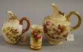 Three Royal Worcester Gilt and Handpainted Floraldecorated Porcelain Items