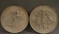 Pair of Royal Copenhagen Parian Classical Figural Relief Plaques