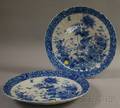 Pair of Japanese Blue and White Porcelain Chargers