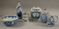 Six DelftColonial Williamsburg Restoration Blue and White Ceramic Table Items