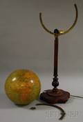 Replogle Illuminated Glass Library Globe on a Wood and Metal Stand
