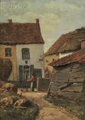 Gustave Mascart French 18341914 Village Houses
