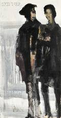 Gino F Hollander American b 1924 Two Figures