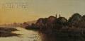 Edwin Henry Boddington British 18361905 Landscape at Dusk