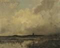 Dorus Arts Dutch 19011961 View of a Windmill on the Horizon