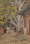 Mary Augusta Mullikin American 18741964 View Alongside a Chinese Temple