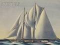 Sandor Bernath American 18921984 Lot of Two Scenes of Sailing Yachts Yacht Racing