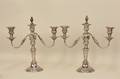 Pair of English Silverplate Three Light Candelabra