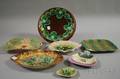 Seven Assorted Majolica Trays and Dishes