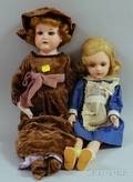 Armand Marseille Bisque Shoulder Head Doll and a Composition Doll