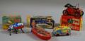 Four Tin and Plastic Toy Vehicles