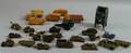 Group of Plastic Lead and Wood Toys and Vehicles