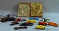 French Lithographed ABC Block Set and Toy Trains
