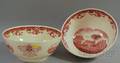 Two Wedgwood Red and White Harvard University Tercentenary Punch Bowls