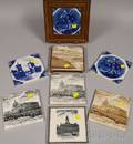 Eight Wedgwood Transfer US Historical and Views Ceramic Tiles