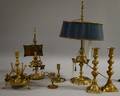 Eight Brass Table Lighting Items