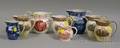 Eight Assorted Wedgwood Transferdecorated Ceramic Jugs