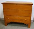 Pine Blanket Chest over Long Drawer
