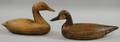 Carved and Painted Wooden Duck Decoy and Duck Decoy Figure