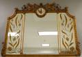 Adamstyle Giltgesso Wood and Eglomise Tripart Overmantel Mirror
