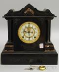 Belgian Slate Mantel Clock by Ansonia