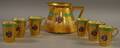 Sevenpiece Limoges Gilt Porcelain Beverage Set