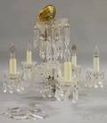 Waterford Attributed Colorless Cut Glass Fivelight Chandelier