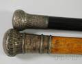 Two 19th Century Presentation Silverhandled Wood Walking Sticks