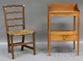 Redpainted Cherry Washstand and a Chippendale Grainpainted Ribbonback Side Chair