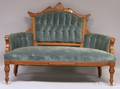 Victorian Eastlaketype Upholstered Carved Walnut Settee