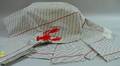 Red Lobster Embroidered Blue and White Cotton Ticking Table Cloth and a Set of Twelve Napkins