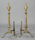 Pair of Chippendalestyle Brass Andirons