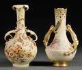 Two Austrian Porcelain Bottleform Vases